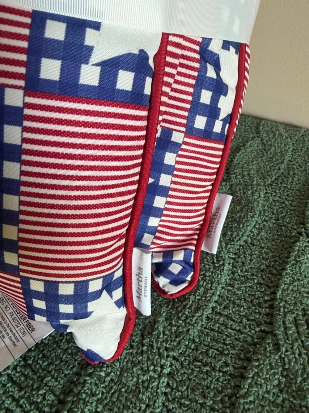 Martha Stewart Red White & Blue Patriotic Star 🇺🇸 Patchwork Throw Pillows NEW!